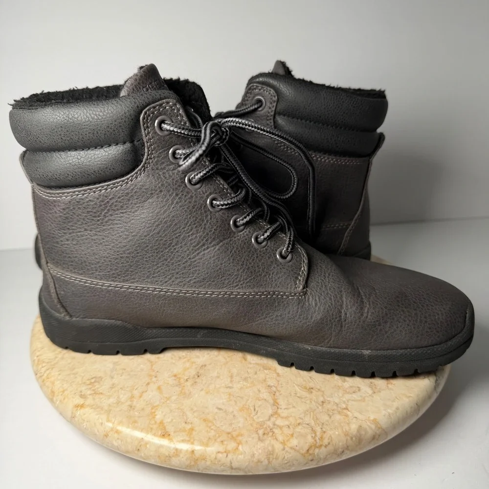 Feelgrounds Patrol Winter Boots EU 41 Dark Grey Vegan Leather Barefoot Zero Drop